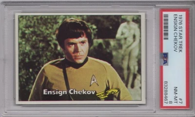 Ensign Chekov 1976 Topps Star Trek PSA 8 NM-MT Graded Card #7 - Image 1 of 2