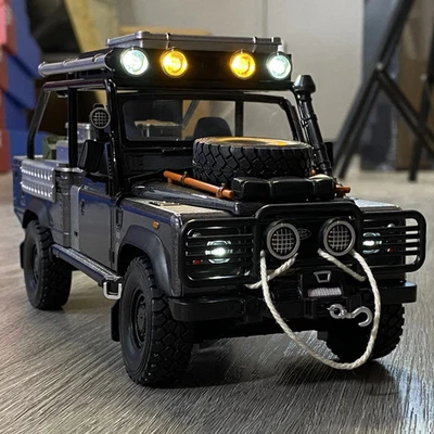 BRANDED 1:24 Land Rover Defender 90 Diecast Model Car SUV with Sound and Light