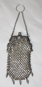 Antique Art Deco Purse Sterling Silver 935 Signed - Picture 1 of 7