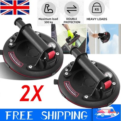 CUTEVER 2x Vacuum Suction Cup Heavy Duty Lifter for Granite Glass Drywall Tile 500KG