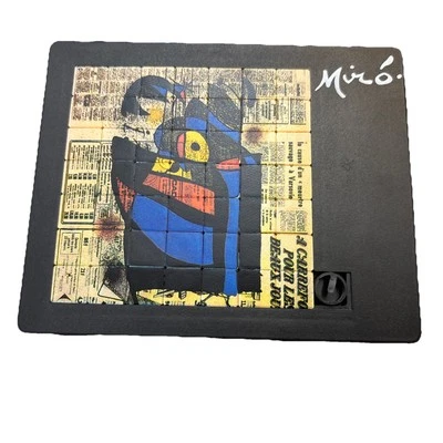 Rompecabezas de azulejos deslizantes vintage 1991 Pussycat Joan Miró "Le journal" 1972 Foto 1 de 2