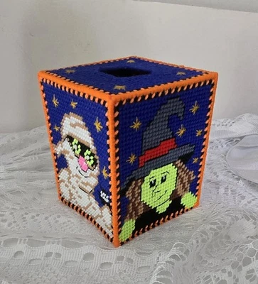 Made to order.   Monster Plastic Canvas Tissue Box covers.  - Image 1 of 4