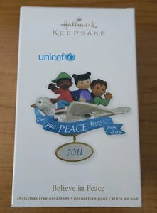 2011 Hallmark Keepsake Ornament = Unicef Believe in Peace New - Picture 1 of 1