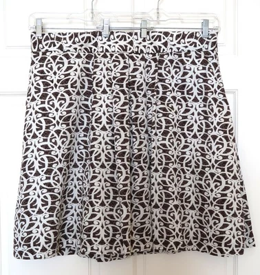 Falda Merona Mujer Talla 18 100% Algodón, Totalmente Forrada, Pergaminos Marrón y Marfil Foto 1 de 4