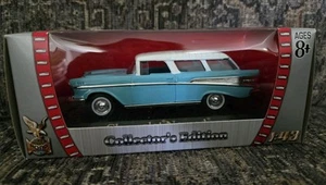 Road Signature 1957 Chevy Nomad Blue & White 1:43 Yat Ming - Picture 1 of 5