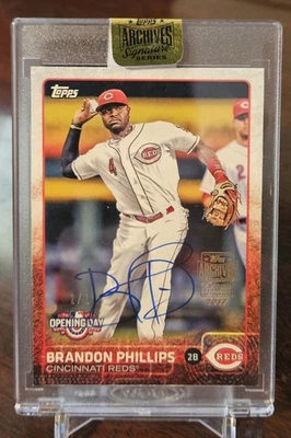 2017 Topps Archives Signature 1/1 2015 Topps #196 Brandon Phillips Auto - Image 1 of 2