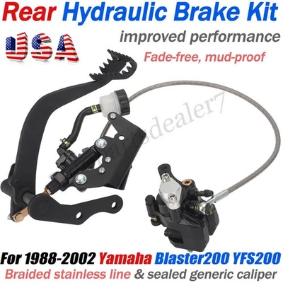 Rear Hydraulic Brake Conversion Kit for 1988-2002 Yamaha Blaster YFS200 Bolt-On Foto 1 de 4