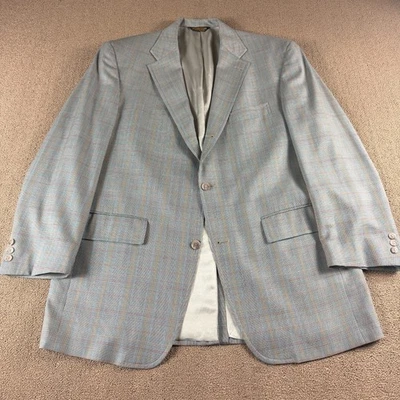 Vintage J. Press Pressidential Sport Coat Blazer Blue Glen Plaid Size 44L *Flaw* - Image 1 of 4