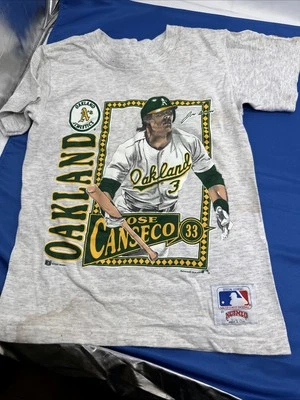 Camisa De Colección Oakland Athletics MLB José Canseco Nuez moscada Puntada Única Juvenil Pequeña Foto 1 de 4