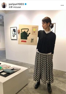 Плиссированная юбка Dries Van Noten 2019SS белая синяя - Изображение 1 из 4