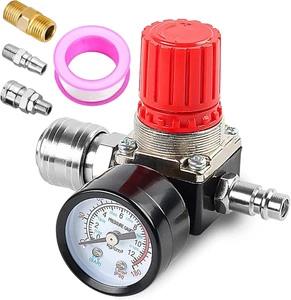 Riduttore Di Pressione Da 1/4", 3 Fori, Regolatore Di Pressione Ad Aria Compress - Foto 1 di 12