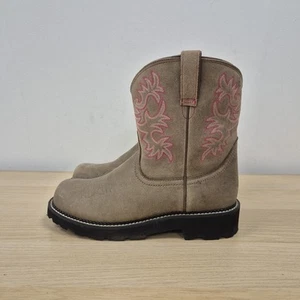 Ariat Fatbaby Heritage Brown Leather Festival Ankle Cowboy Boots Uk 8.5 Us 11 B - Picture 1 of 8