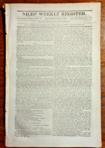 1831 Niles Weekly Newspaper ~ 1830 Census Free White & Slave Population by State - Picture 1 of 9
