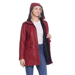 Chaqueta resbaladiza resistente a la intemperie para damas en rojo y grafito talla mediana - Imagen 1 de 22