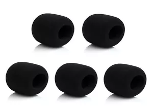 Microphone Windscreen Foam Ball-Type for Shure SM58 Beta57 beta87 Black (5-Pack) - Picture 1 of 1
