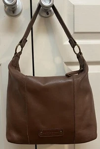 Lucky Brand Brown Leather Hobo Shoulder Bag Boho Slouchy 11x9x4 - Picture 1 of 9