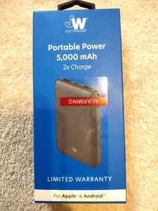 JW Portable Phone Charger, 5000mAh Power Bank 3-Port Output Apple Android NEW - Picture 1 of 4
