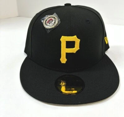 Pittsburgh Pirates MLB NE With Pirate Pin Fitted Hat~Black/Gold - Image 1 of 4