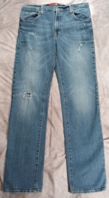 Arizona Jean Co Men's Denim Slim Straight Distressed Size 32x34   - Image 1 of 4