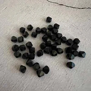 Swarovski Crystal Austrian 5mm Jet (Black) Bicone Faceted Beads - 45 Pieces - Picture 1 of 2