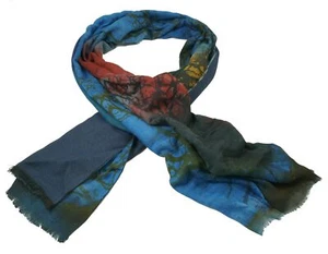 Bugatti Dark Blue Fransenschal Baumwollmix Feinstrick Schal 180cm x 50cm - Bild 1 von 2