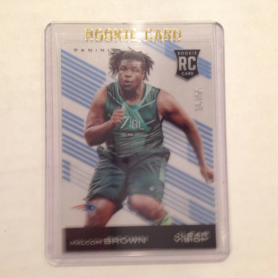 MALCOM BROWN #156 RC PATRIOTS 16/99 made 2015 PANINI CLEAR VISION BLUE version - Image 1 of 1
