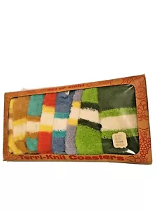 Sottobicchieri Vintage Terry Maglia Elastici Copri Colorati MCM Retrò Set di 8 NOS - Foto 1 di 4