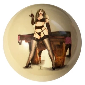 Pool/Billiards Pin-Up Girl Playing Pool Custom Cue Ball Great Gift! NEW - Picture 1 of 2