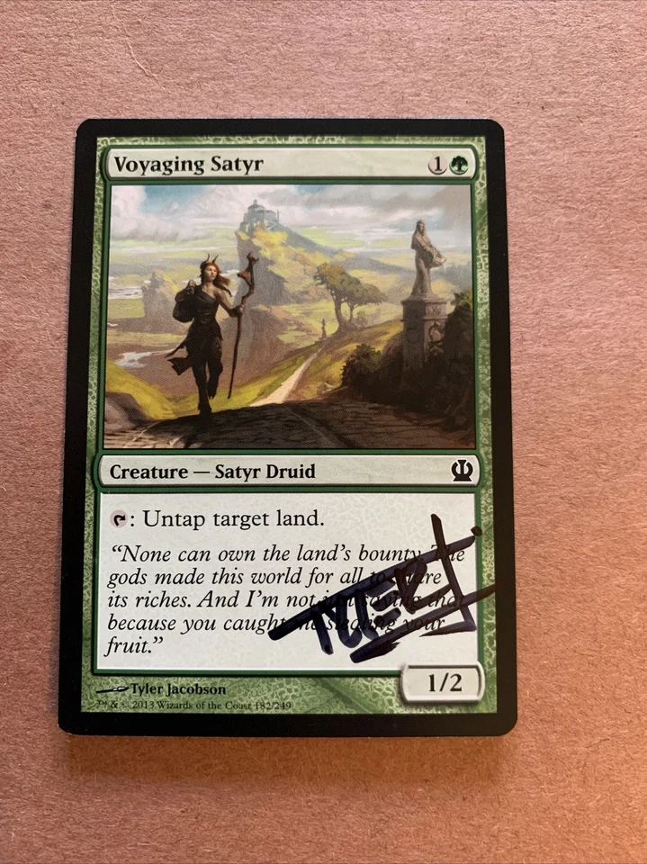 MTG Magic Voyaging Satyr Signed Artist Proof x1 Theros Tyler Jacobson - Image 1 of 2