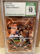 *SHOHEI OHTANI* CSG PRISTINE 10! POP 1 GRADED 10! 2014 BBM 10 WON & 10 HOMERUN