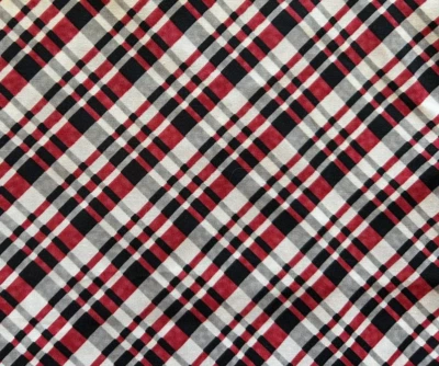 Cotton Plaid Fabric New York Retro Sharon Yenter Beginning 3 yds Red Black Gray - Image 1 of 3