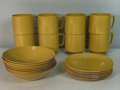 Vintage Harvest Gold Melamine set for 8.  - Image 1 of 4