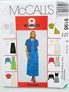 McCall 9198 JACKET DRESS size 10-14 bust 32.5-36 fabric pattern 1998 UnCut - Picture 1 of 5