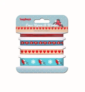 4 x 1 m Geschenkband Schnur Once upon an Winter - Bild 1 von 2