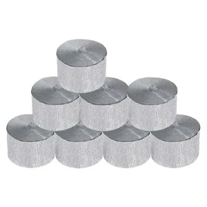 8 Rolls Silver Crepe Paper Streamers Wedding Birthday Party Decoration DIY - Picture 1 of 8