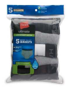 Hanes 5-Pack Boys Briefs Ultimate Dyed ComfortSoft Waistband Preshrunk Tag-free