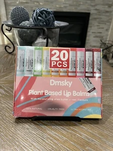Dmsky Plant Based Lip Balms 20 pcs 100 Percent Natural Cherry Lemon Mango Orange - Picture 1 of 3