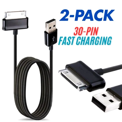 2-PACK USB Charging Cable 30-Pin for Samsung Galaxy Tab iPad Data iPod P1000 1M - Image 1 of 4