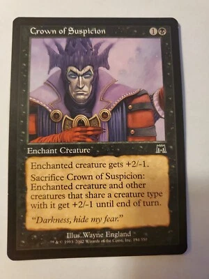 MTG Magic The Gathering Card Crown of Suspicion Enchant Creature Black Onslaught - Image 1 of 2