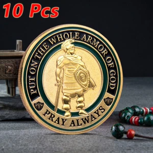 10PCS Put On the Whole Armor Of God Commemorative Challenge Coin Collection - Picture 1 of 8