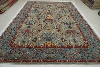 10 x 14 ft Blue Serapi Afghan Hand Knotted Wool Oriental All Over Rug - Image 1 of 4
