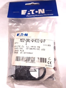 EATON MOELLER M22-DRL-W-K11-W-P ILLUMINATED PUSH BUTTON WHITE 1NO/1NC - 19 AVAIL - Picture 1 of 4