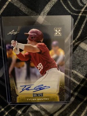 2020 Leaf Draft Baseball GOLD AUTO Tyler Gentry BA-TG1 Kansas City Royals Rookie - Image 1 of 2