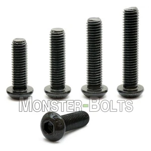 #6-32 Button Head Socket Cap Screws, SAE Alloy Steel Thermal Black Oxide Coarse - Picture 1 of 13