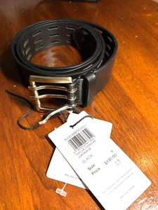Reiss Taylor-Cutwork  Leather Belt Black Size S - NWT - Great Price! - Picture 1 of 6
