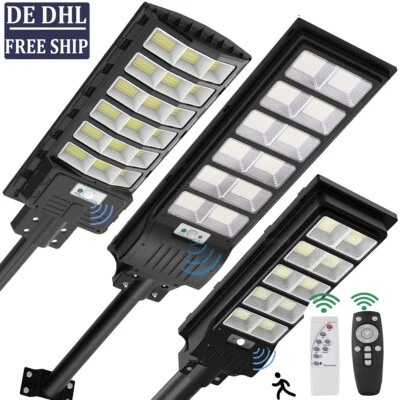 Solar Straßenlaterne LED bewegungsmelder Straßenlampe IP65 Solarleuchte Außen - Bild 1 von 4