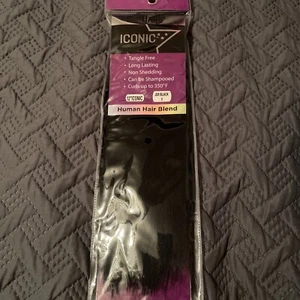 12” Iconic Jer Black 1 Human Hair Blend: Tangle Free, Non Shedding (NEW) - Picture 1 of 1