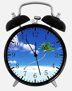 Palm Tree Beach Alarm Desk Clock 3.75" Home or Office Decor E367 Nice For Gift - Picture 1 of 1