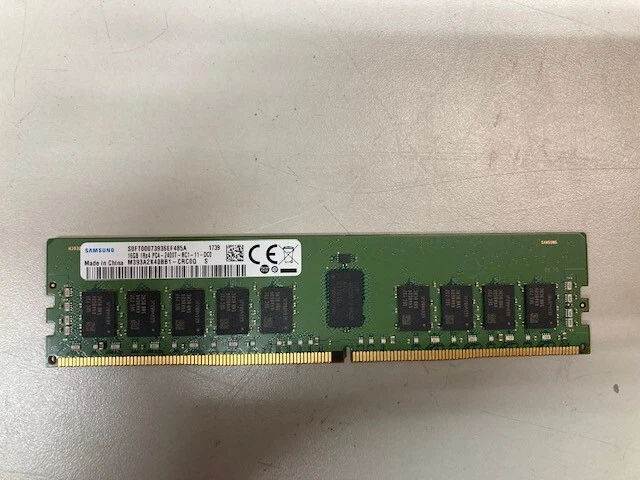 Samsung 16GB 1Rx4 PC4-2400T RC1-11-DC0 288Pin DDR4 Registered DIMM M393A2K40BB1 - Image 1 of 4