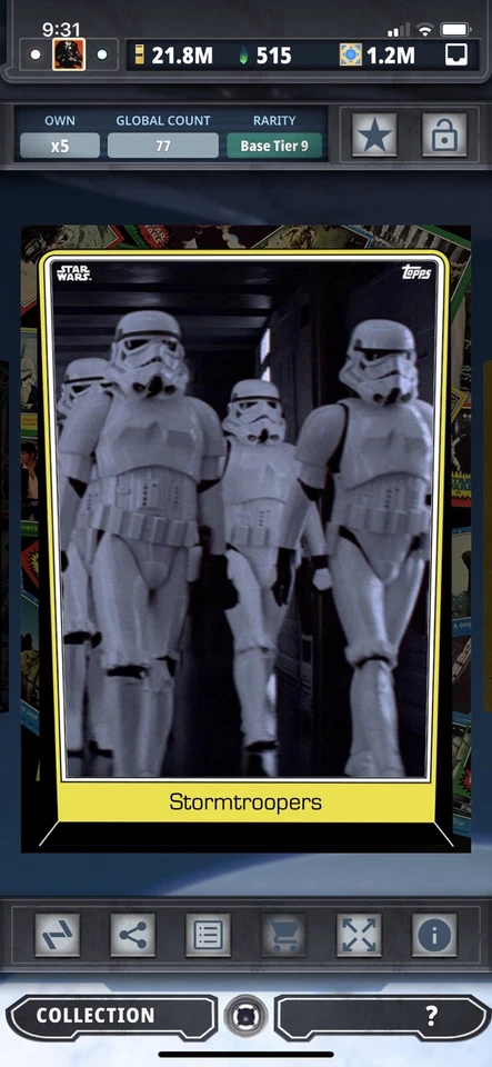 Topps Star Wars Digital Card Trader Tier 9 Heritage Stormtroopers S5 - 77 cc - Image 1 of 1